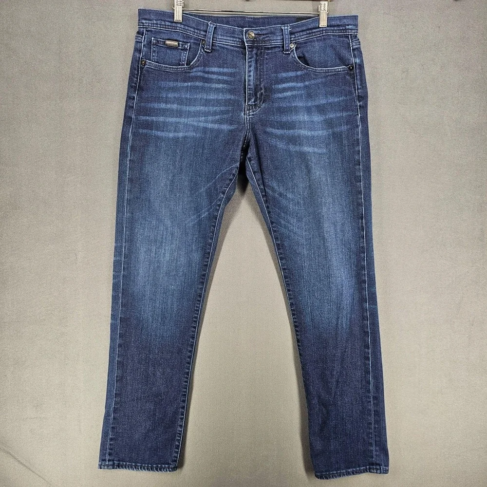 Armani Exchange J13 Jeans Mens 36x31 Blue Slim Straight Stretch Denim Pants